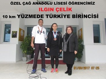 ÖZEL  ÇAĞ  ANADOLU  LİSESİ YÜZMEDE  TÜRKİYE  BİRİNCİSİ